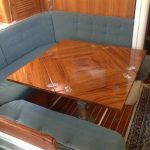 Unfolded four leaf yacht dining table