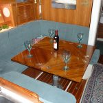 Unfolded four leaf boat dining table